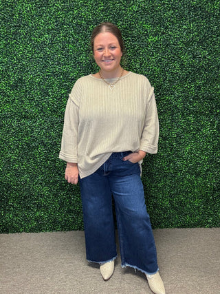 She+Sky 3/4 Sleeve Knit Top