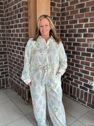 Stitch & Co Pastel Floral Wide Leg Pants