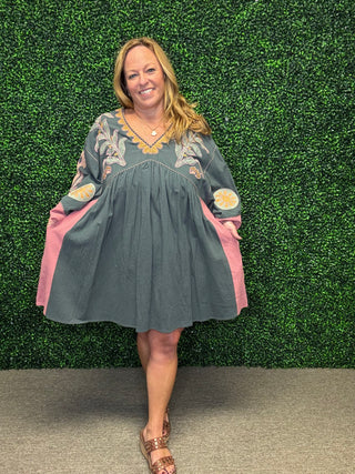 Easel Embroidered Girly Dress
