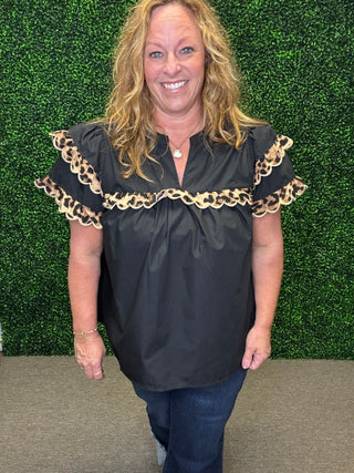 Wild Chic Scallop Trim Blouse