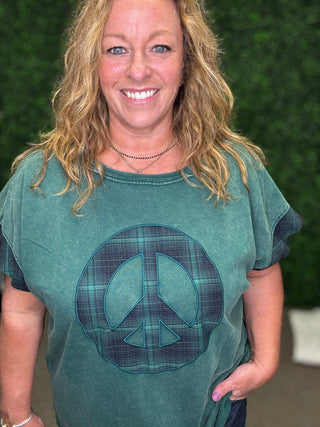 The Peace and Plaid Top FINAL SALE