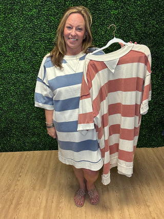 Rugby Striped Dress-Easel