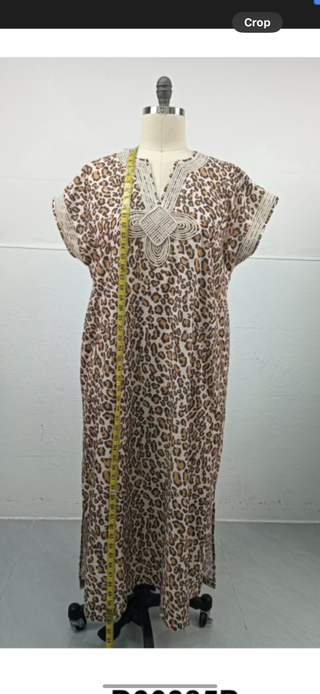 Entro Leopard Caftan Midi Dress