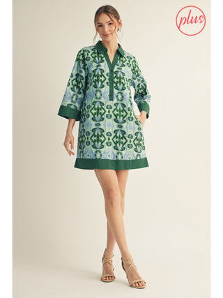 Jodifl Green Abstract Shift Dress