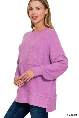 Brushed Melange Oversized Sweater  FINAL SALE