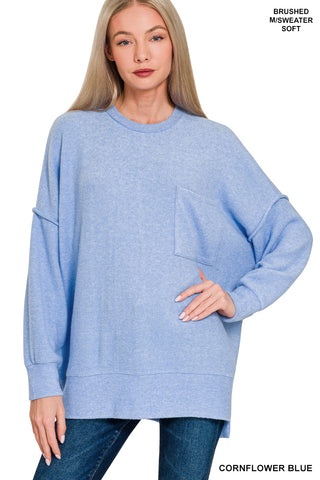 Brushed Melange Oversized Sweater  FINAL SALE