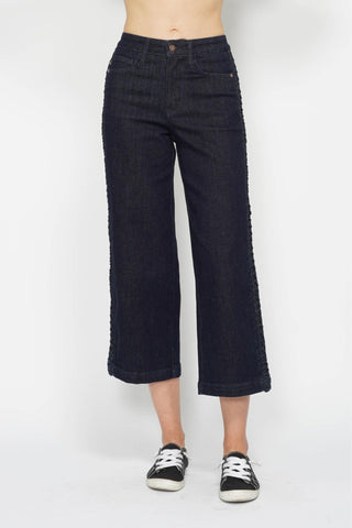 Side Detail Braid Crop Jean