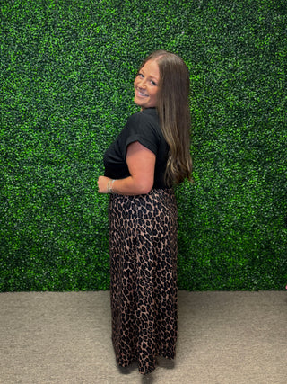 Wild Side Leopard Print Maxi Skirt