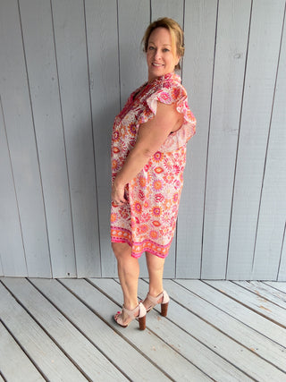 Floral Fusion Dress-Umgee FINAL SALE