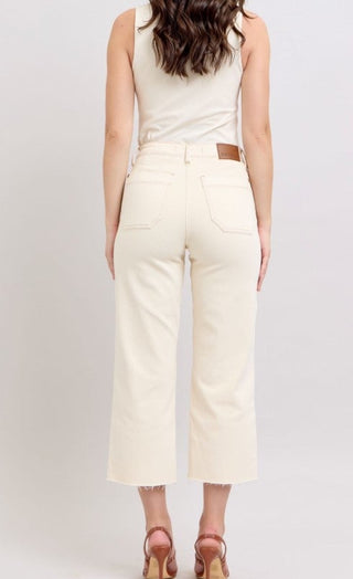 Judy Blue Ecru Denim Crop FINAL SALE