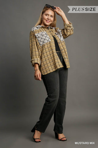 Plaid Colorblock Shacket FINAL SALE