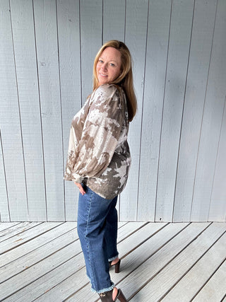 Marbled Metallic Blouse