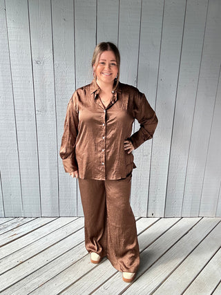 Umgee Wrinkle Brown Pant