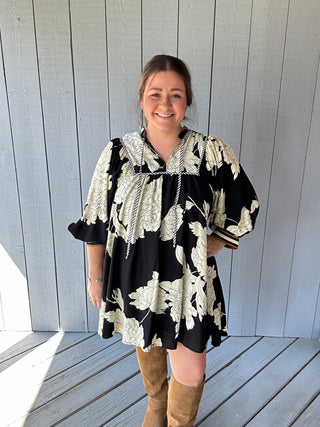 Boho Floral Mini Dress
