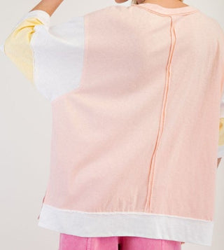 Easel Flowers and Stripes Top Restock