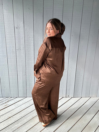 Umgee Wrinkle Brown Pant