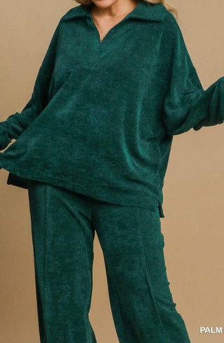 Umgee Palm Chenille Top