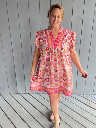 Floral Fusion Dress-Umgee FINAL SALE