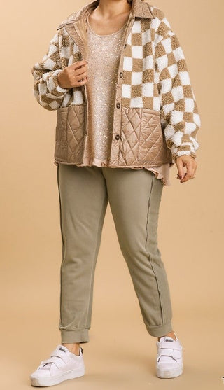 Umgee Checkered Button Up Jacket. FINAL SALE