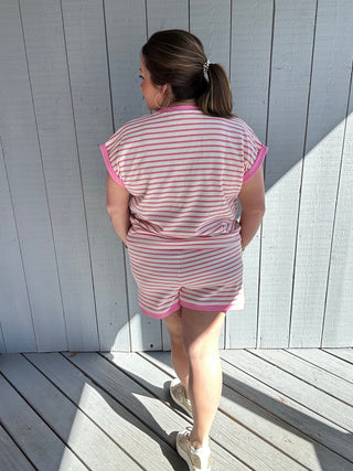 Contrast Striped Knit Top-She+Sky