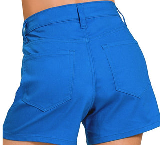 High Rise Color Jean Shorts