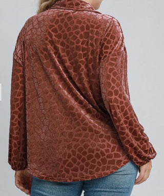 Umgee Rosey Velvet Shirt by Umgee