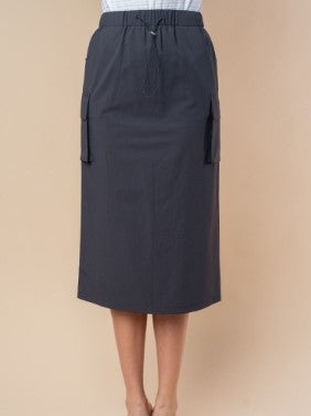 White Birch Stretch Midi Skirt