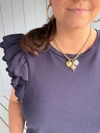 Umgee Ruffle Sleeve Top