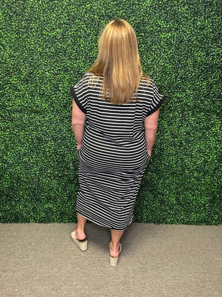 White Birch Stripes & Comfort Knit Dress