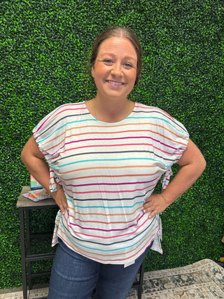 Mila Bow Stripe Top-Haptics