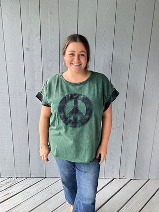 The Peace and Plaid Top FINAL SALE