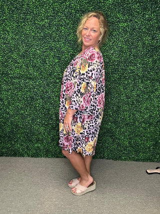 Dear Scarlett Floral and Animal Print Dress