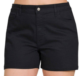 Plus High Rise Denim Color Short by Zenana