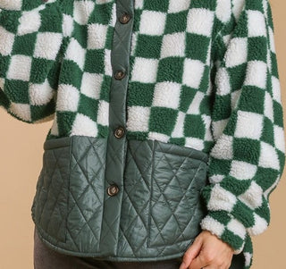 Umgee Checkered Button Up Jacket. FINAL SALE