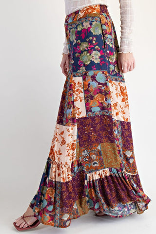 Easel Patch Printed Gauze Palazzo Pants