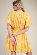 Easel Floral Ottoman Bubble Hem Dress
