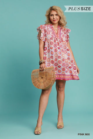 Floral Fusion Dress-Umgee FINAL SALE