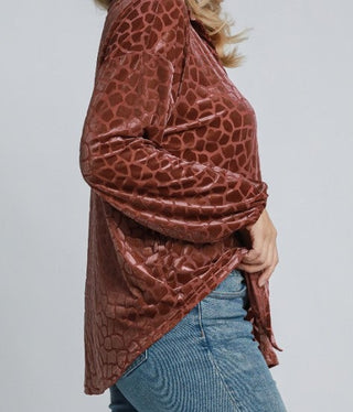 Umgee Rosey Velvet Shirt by Umgee