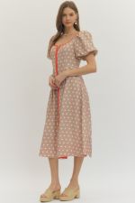 Entro Polka Dot Midi Dress