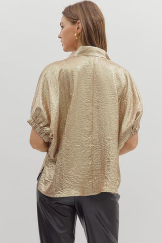 Entro Gold V-Neck Top  *Restock*