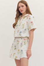 Entro Botanical Denim Skort
