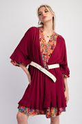 Easel Ruffle Hem Loose Cardigan