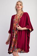 Easel Ruffle Hem Loose Cardigan