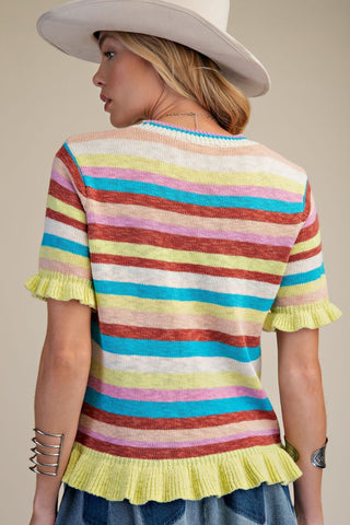 Easel Multi Color Knitted Sweater