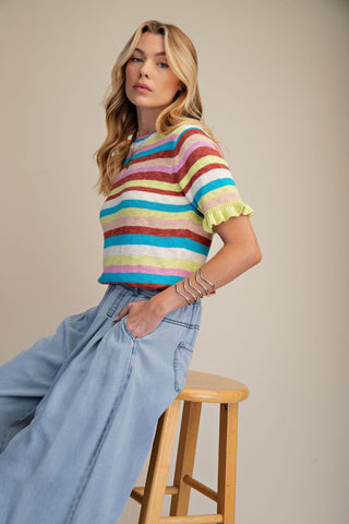 Easel Multi Color Knitted Sweater