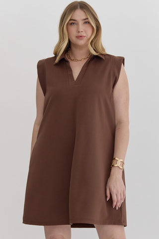 Entro Espresso Lover Collared Dress