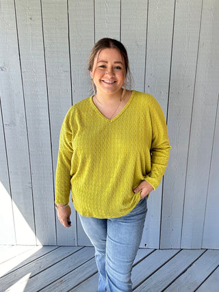 Be Stage Back Keyhole Chartreuse Top