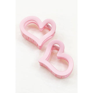 2 pcs Heart Matte Heart Hair Claw Clip