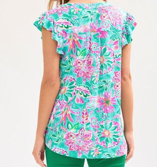 Dear Scarlett Lizzy Flutter Sleeve Top Mint