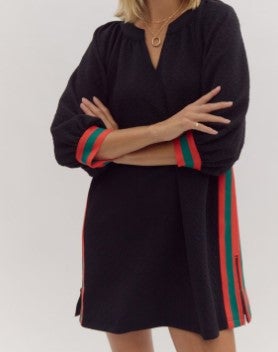 Sporty Side Stripe Dress-Entro